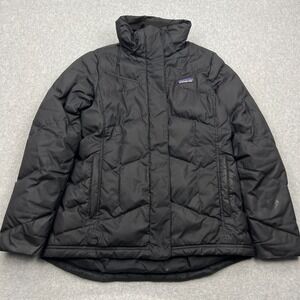 Patagonia Down With It Puffer Jacket Womens Small Black Zip Coat 28041 No Hood